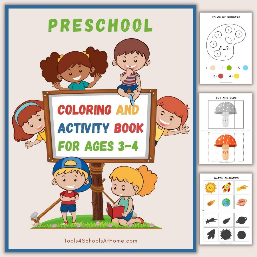 preschool coloring and activity book